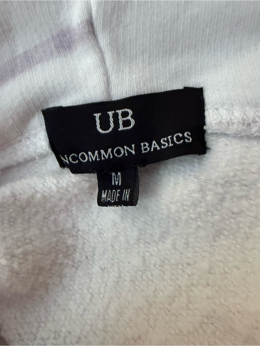 Uncommon Lavender & White MMH Tie-Dye Cropped Hoodie Sweater - Picture 4 of 5